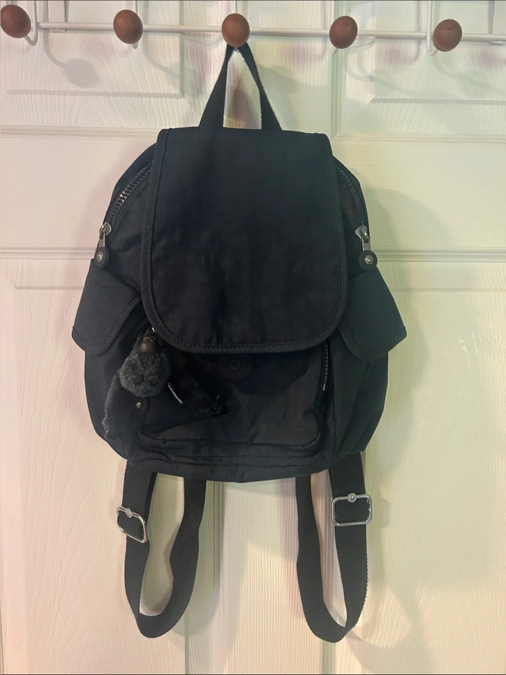 Kipling City Pack Mini Navy Backpack with Monkey Key Charm